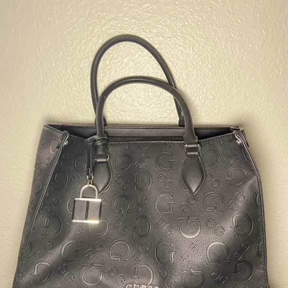 Guess Black Embossed Tote Bag - Picture 2 of 3